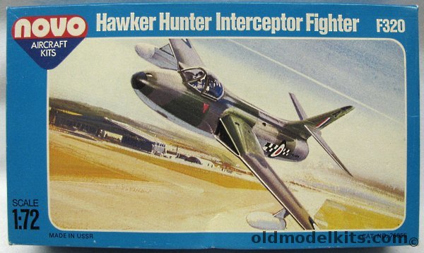 Novo 1/72 TWO Hawker Hunter F. Mk1 - (ex Frog), F320 plastic model kit